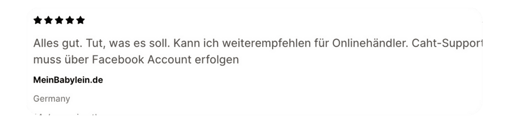 MeinBabylein.de, Germany, 5 stars: Alles gut. Tut, was es soll. Kann ich weiterempfehlen für Onlinehändler