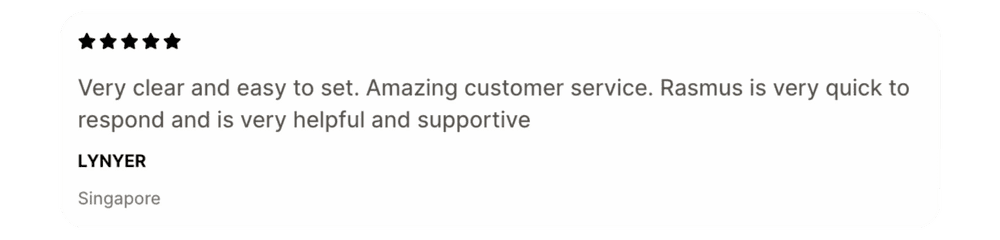 LYNYER, Singapore, 5 stars: very clear and easy to set, amazing customer service